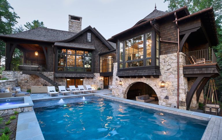 Beautiful home with pool in Western Michigan, built by Colonial Builders.